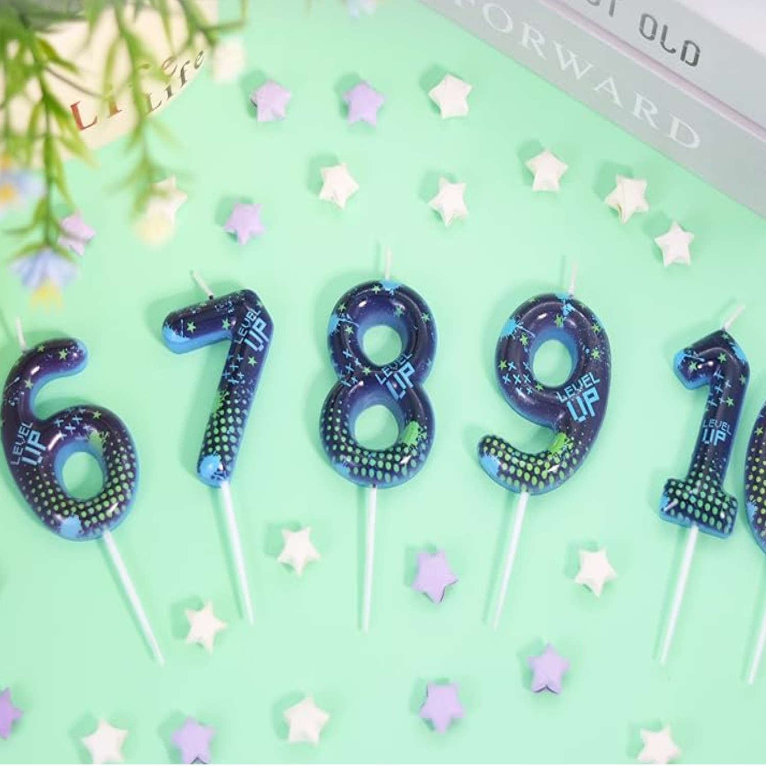 Candle Supplies In - Blue Game Boy 0-9 Birthday Candles,