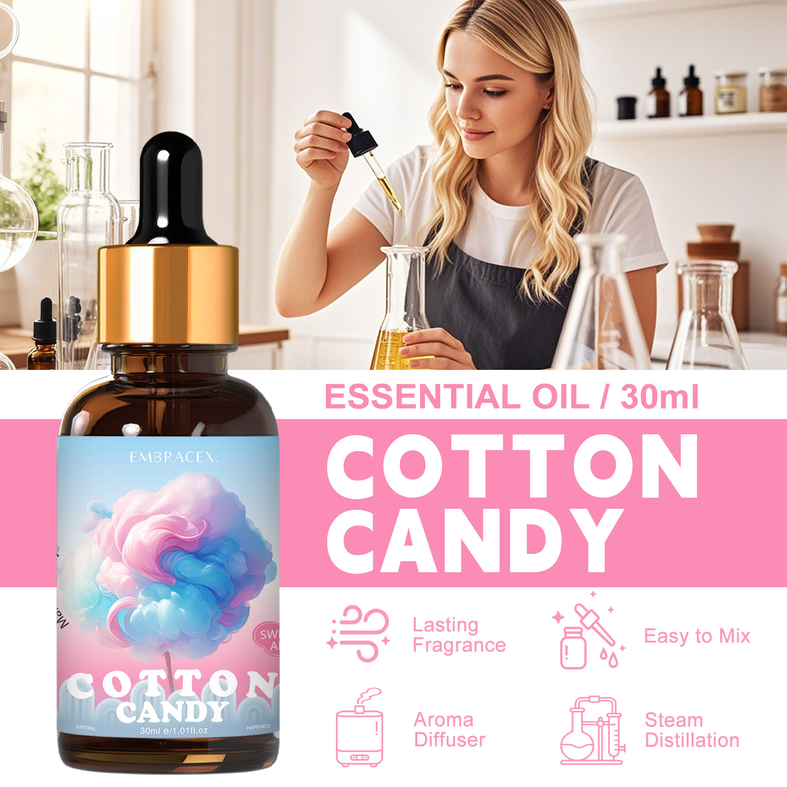 30ml Cotton Candy Essential Oi - Candle Supplies Fragrance Oil recension och pris