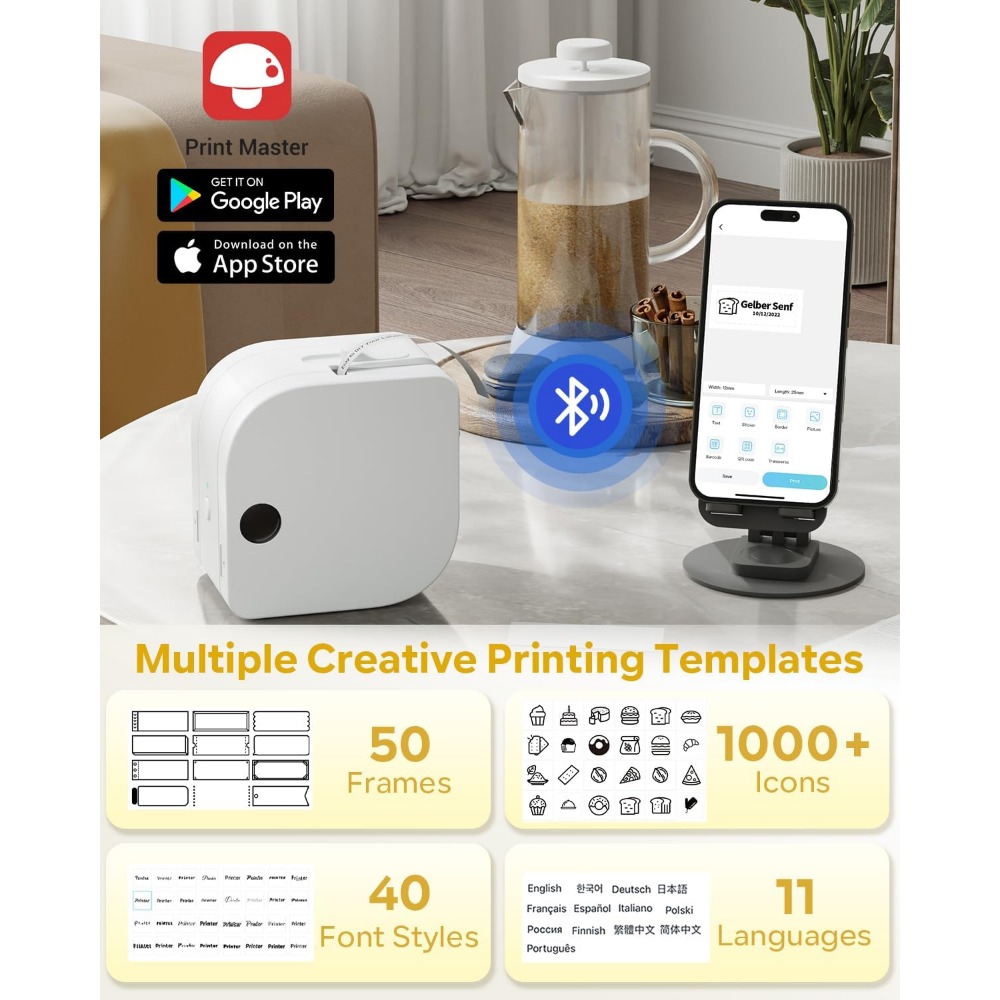 P12 Mini Label Maker Machine w - Sticker Label Template recension och pris