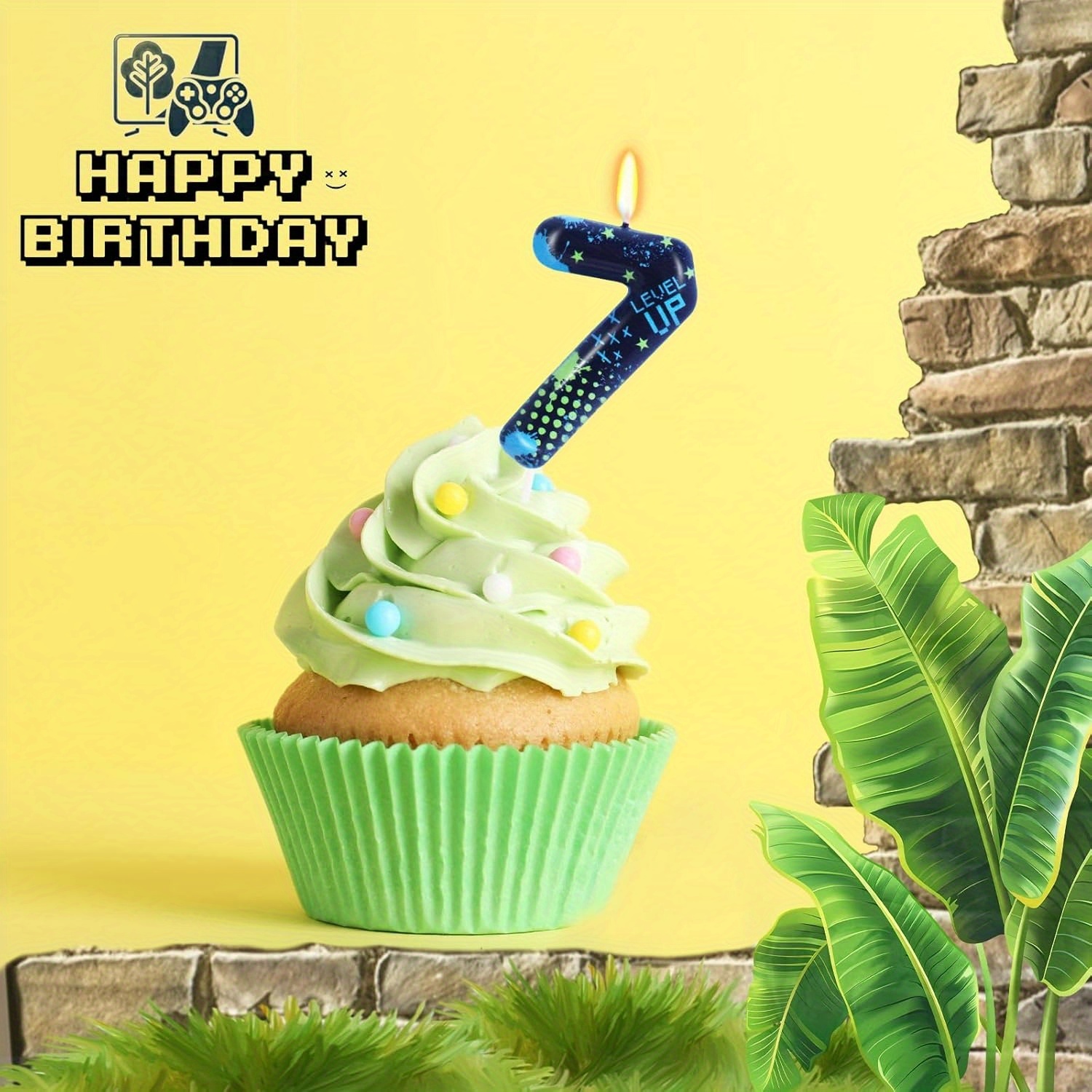 Blue Game Boy 0-9 Birthday Can - Candle Supplies In recension och pris
