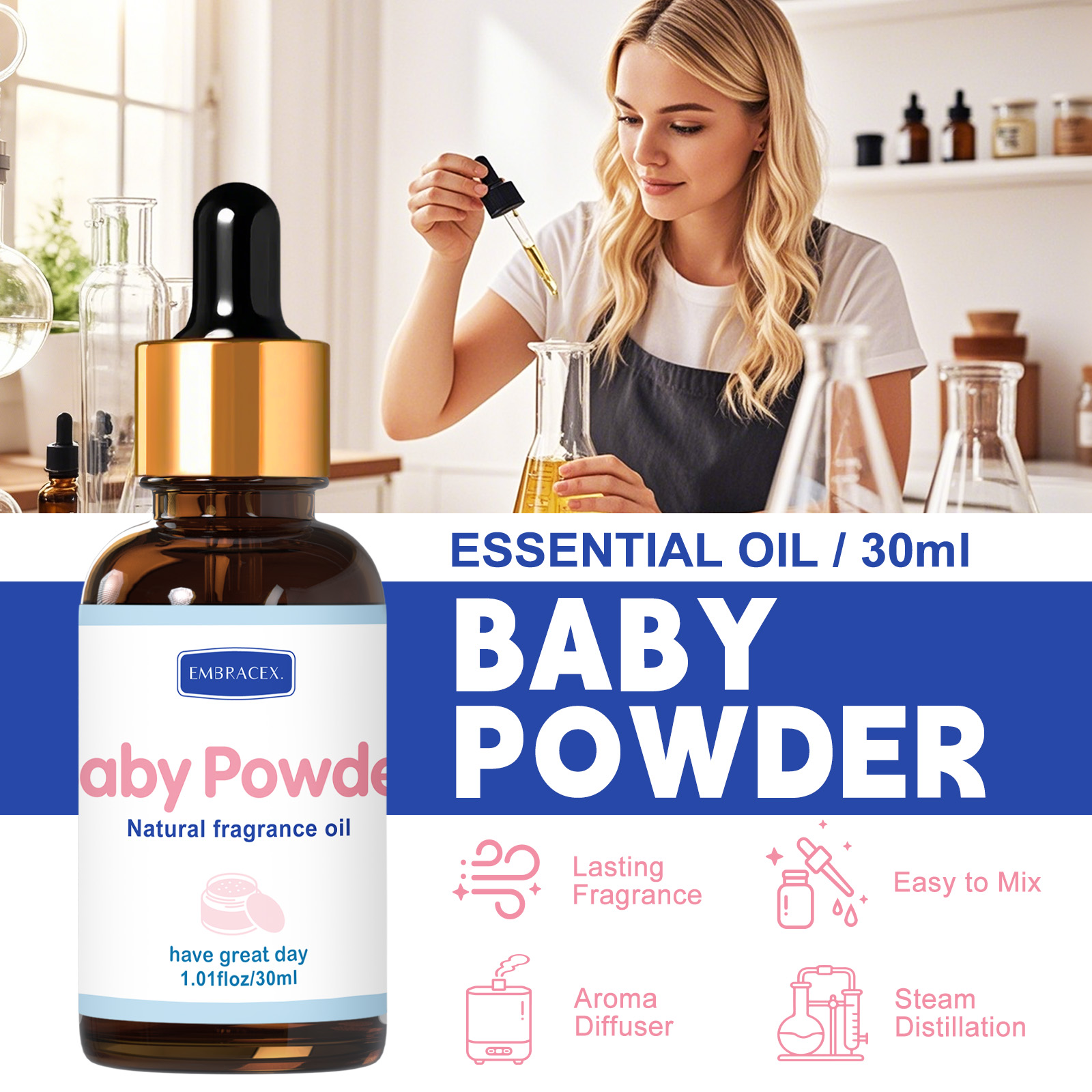 30ml Baby Powder Essential Oil - Candle Supplies Fragrance Oil recension och pris