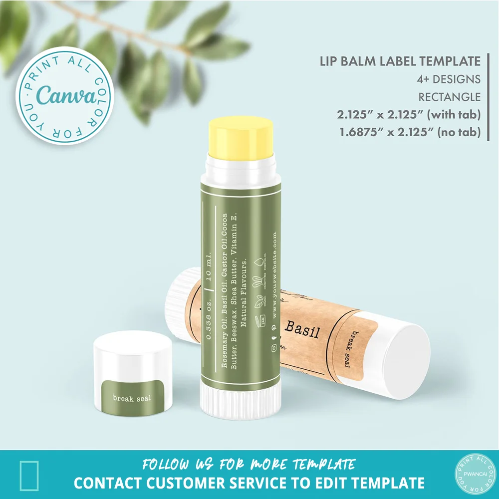 Minimalist Botanical Lip Balm  - Sticker Label Template recension och pris