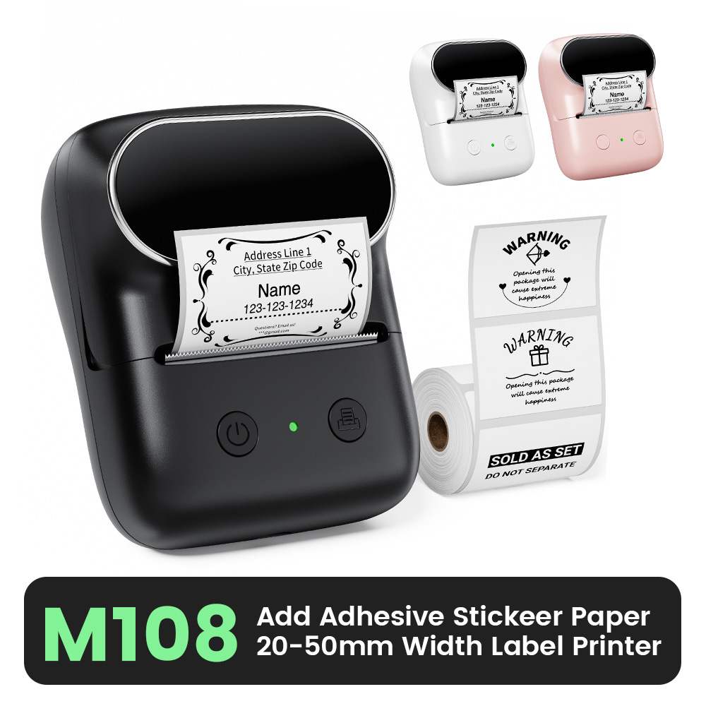 M108 Wireless Bluetooth Label  - Sticker Label Template recension och pris