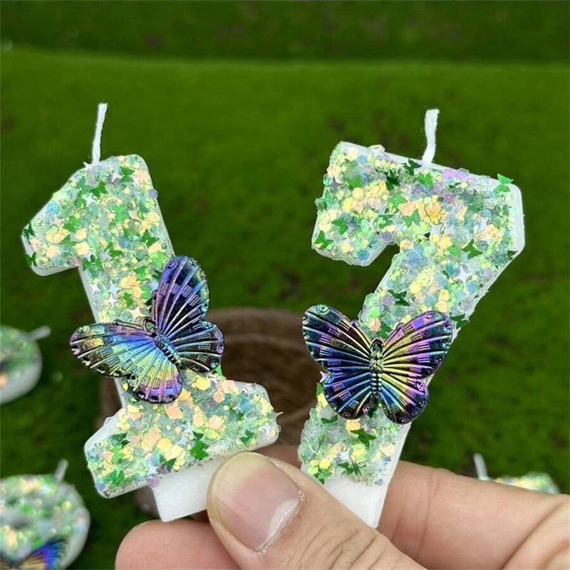 1Pc Green Sequins Number 0-9 B - Candle Supplies In recension och pris