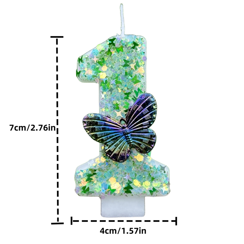 1Pc Green Sequins Number 0-9 B - Candle Supplies In recension och pris